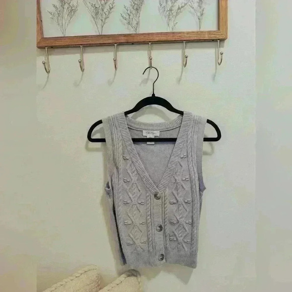 Jessica Simpson Tops - NWOT Blue Button-Up Sweater Vest